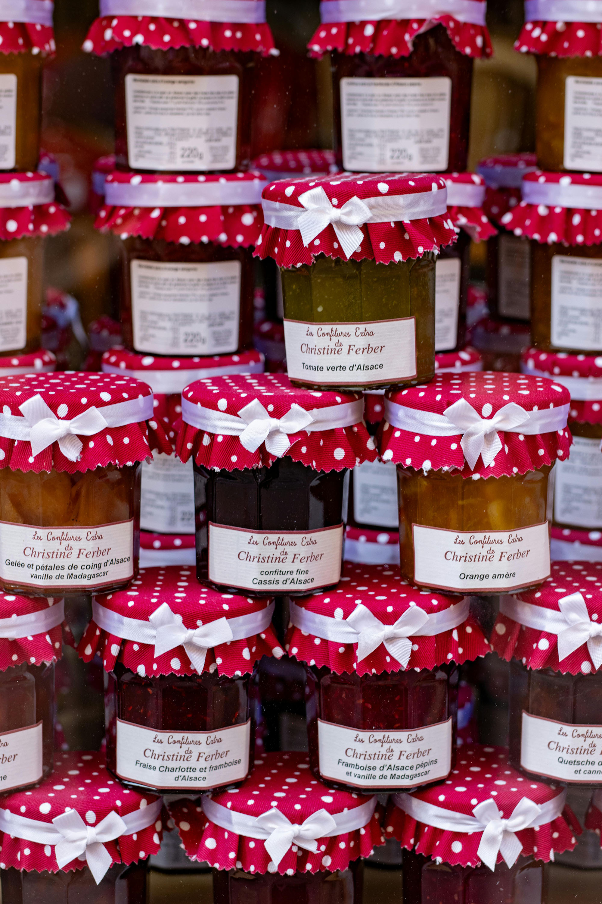 Jars of homemade jam and preserves